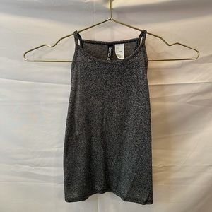 H&M Metallic Grey and Silver Crop Tank